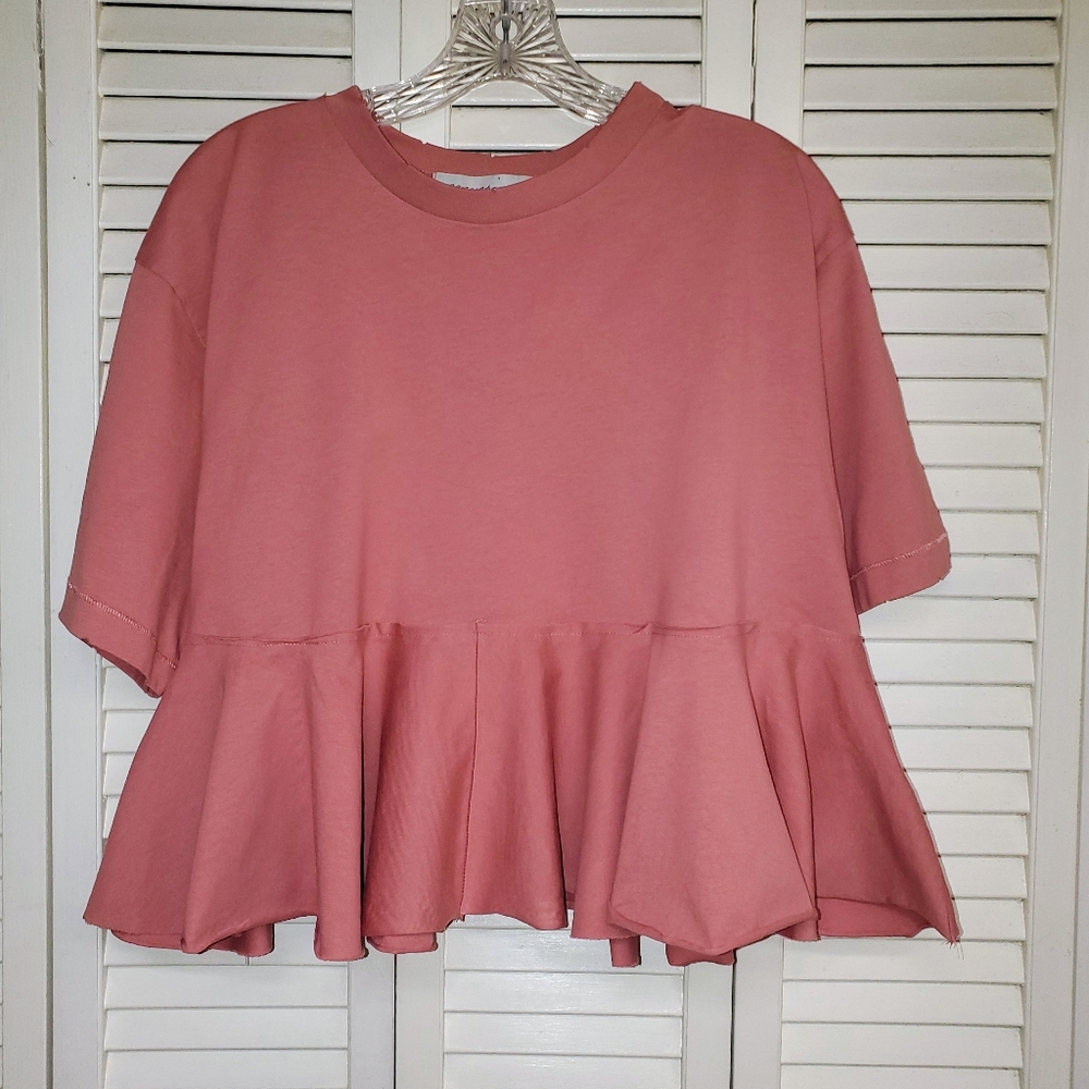 Generation K Women's Pink Peplum Top Size M